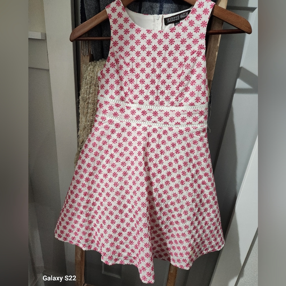 Trixxi Girl pink and white dress